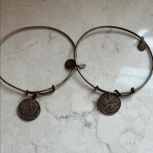 Silver Charm Bangle Bracelet Set
